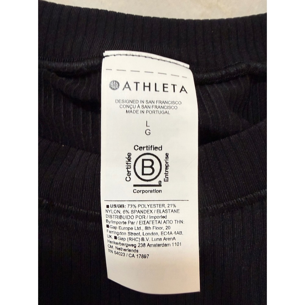 Women's Athleta Renew Seamless Muscle Tank Black Ribbed Top Size Large NWT - Picture 6 of 8